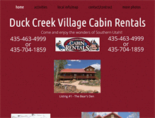 Tablet Screenshot of duckcreekvillagecabinrentals.com